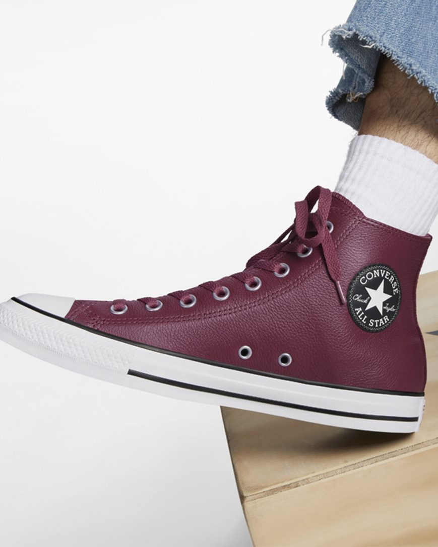 Zapatillas Altas Converse Chuck Taylor All Star Cuero Hombre Rosas | PE L4W70P